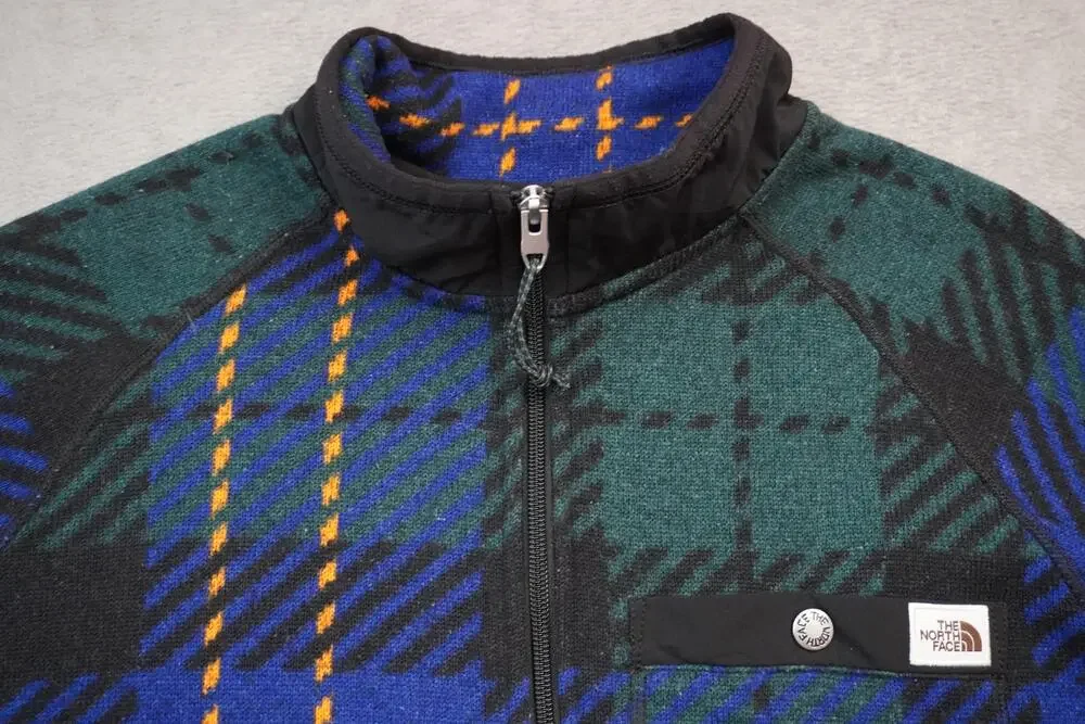 THE NORTH FACE Gordon Lyons Pullover Mens Large Blue Green EUC Thermal 1/4 Zip